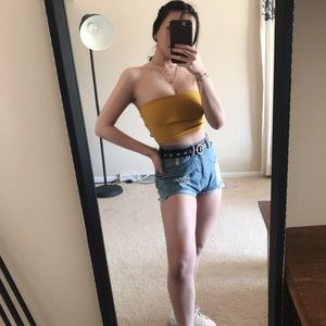 Lace Up Back Crop Bandeau Top